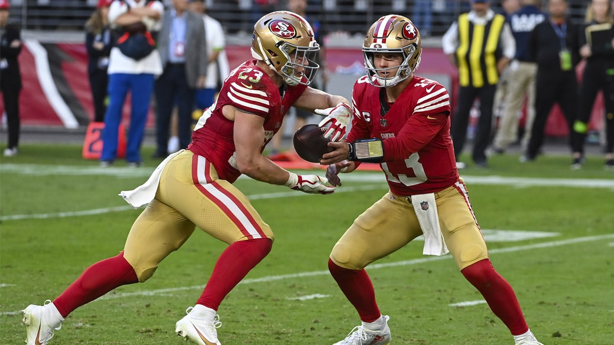 Brock Purdy Christian Mccaffrey Gettyimages 1863314684