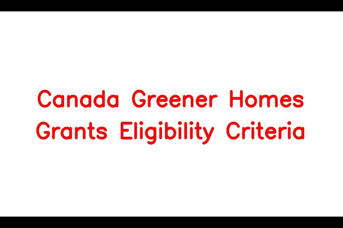 Canada Greener Homes Grants