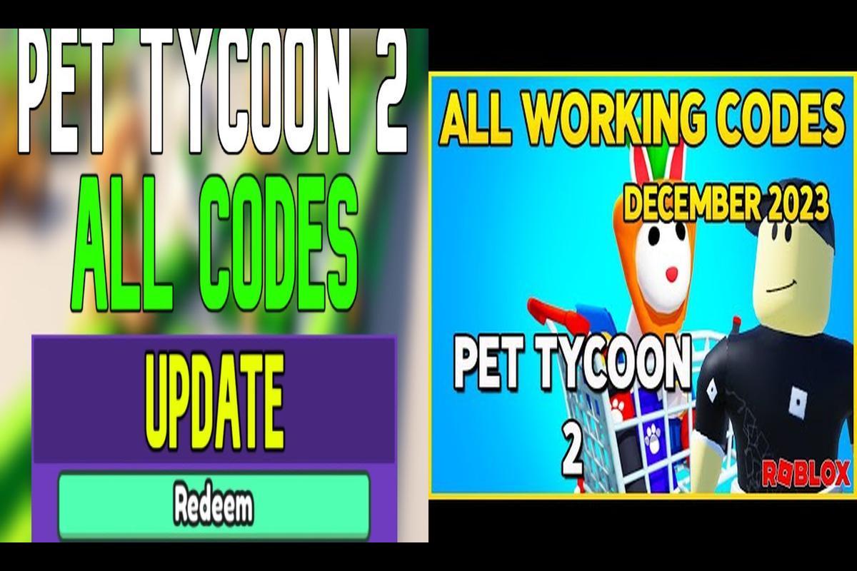 Roblox Pet Tycoon 2 Codes