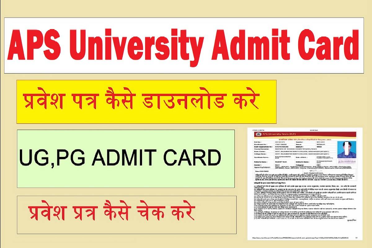 Cartão De Admissão Ug/Pg Da Aps University 2024 Ba, B.sc, B.com Hall Ticket