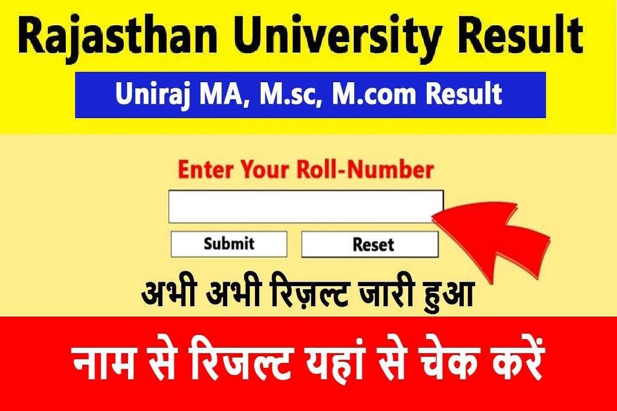 Résultats Uniraj 2024 Ba, B.sc, B.com Résultats De La 1Ère 2Ème 3Ème Année