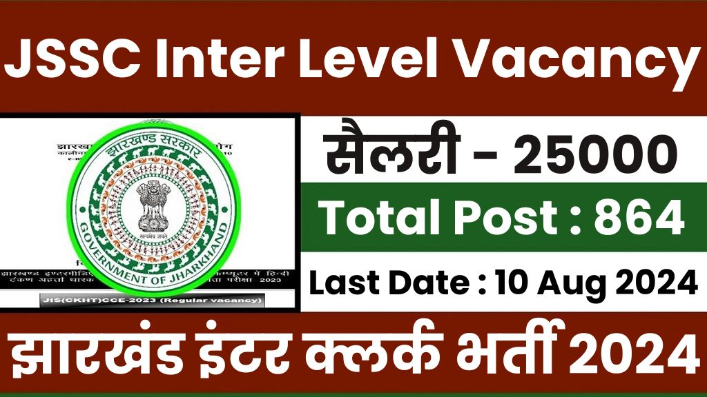 Jharkhand Jssc Jis Ckht 10+2 Inter Level Online Form 2024